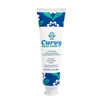 Curvy hydroxyapatite natural toothpaste for remineralization and whitening