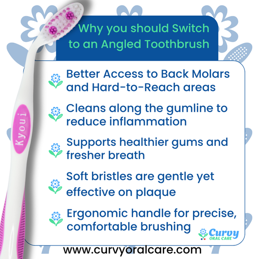 Angled Manual Toothbrush for Adults – Soft BPA-Free Bristles | Ergonomic Handle for Precise Cleaning