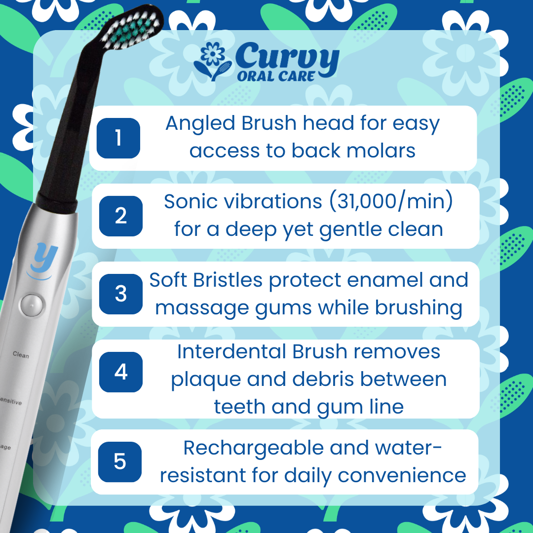 Y Angled Sonic Toothbrush – EMF-Free, Soft Bristles & Deep Cleaning