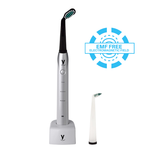 Combo Y EMF-Free Angled Sonic Toothrbsuh + 2-Pack Brush Heads + 1 Travel Case + 1 Toothpaste